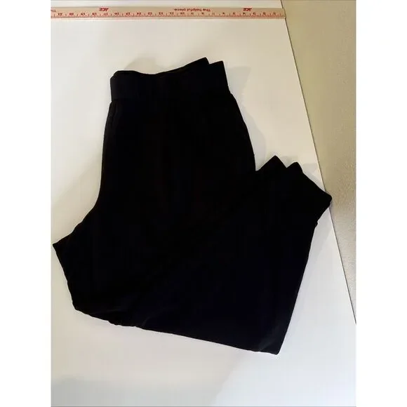 Eileen Fisher 1X Jersy Knit Slouchy Jogger Pants Size Black Pleats Soft Lounge - Picture 8 of 9